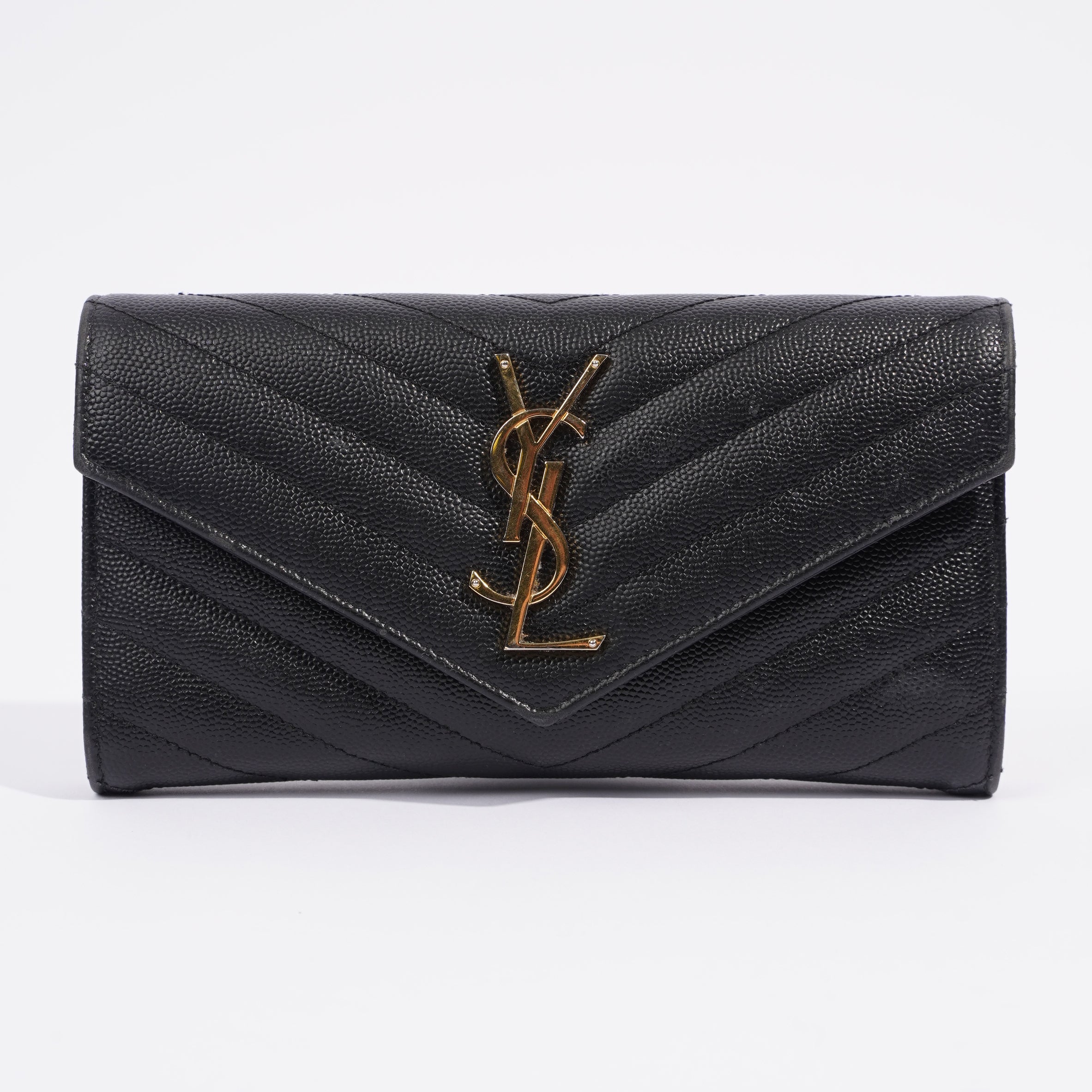 Saint Laurent Cassandre Matelasse Black Embossed Leather Large