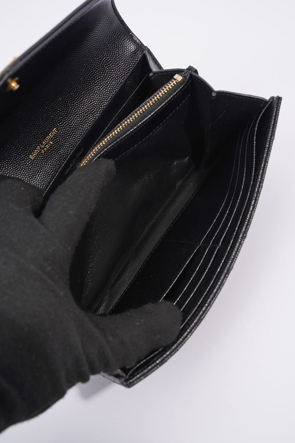 Saint Laurent Cassandre Matelasse Black Embossed Leather Large