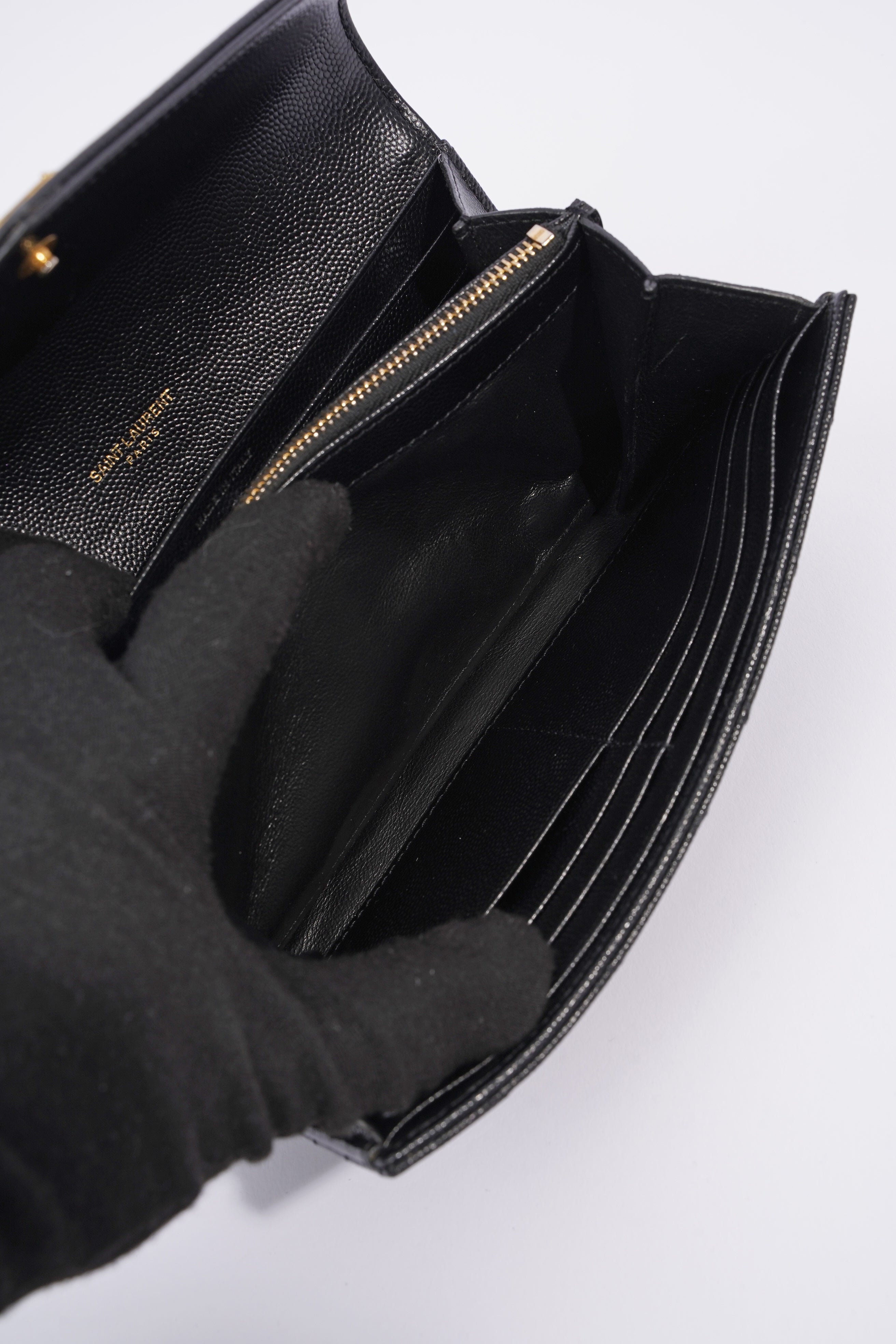 Saint Laurent Cassandre Matelasse Black Embossed Leather Large