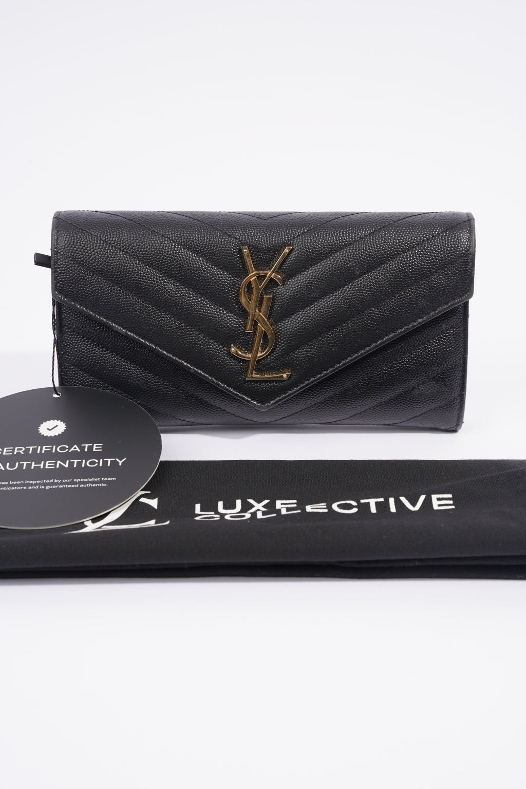 Saint Laurent Cassandre Matelasse Black Embossed Leather Large