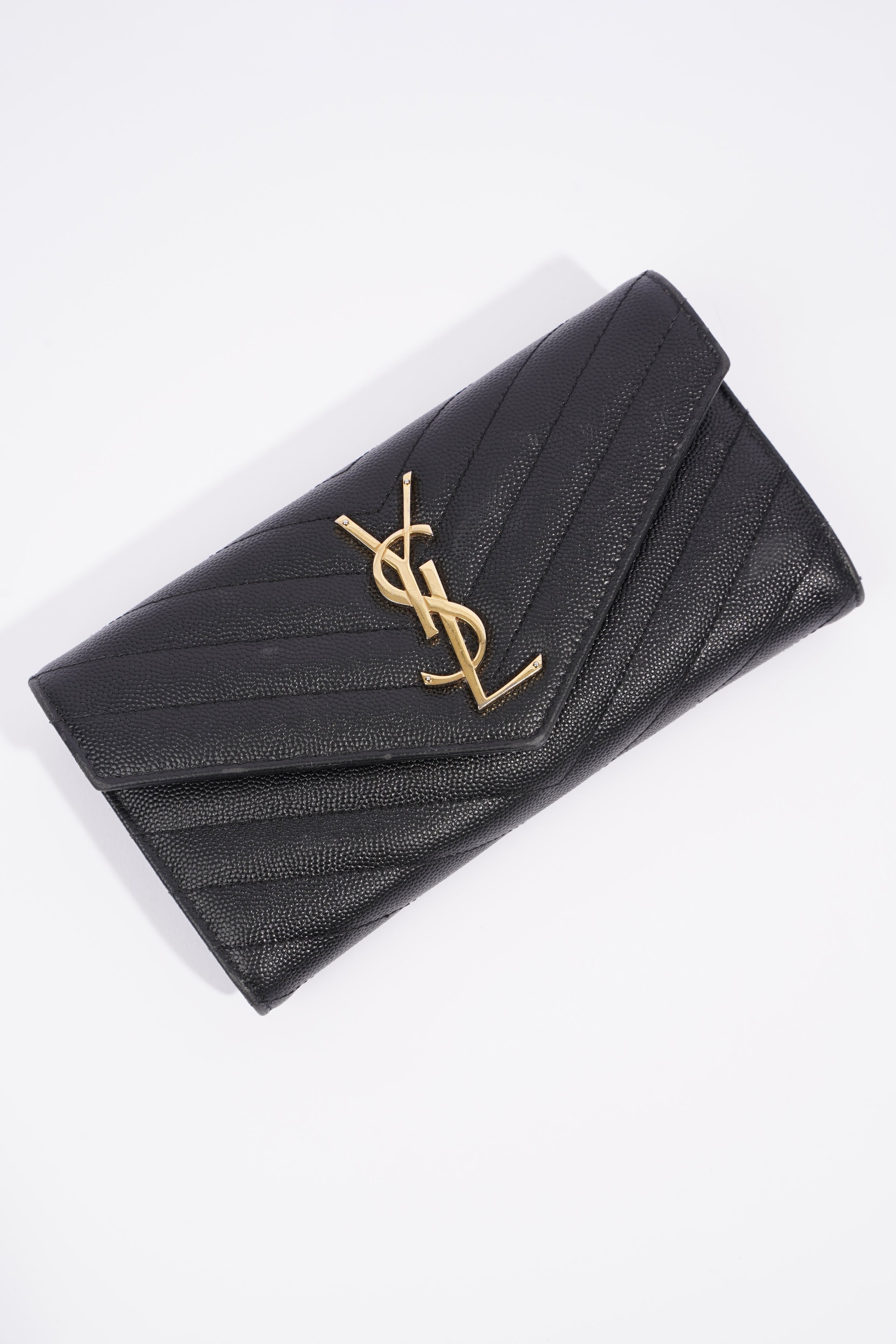 Saint Laurent Cassandre Matelasse Black Embossed Leather Large