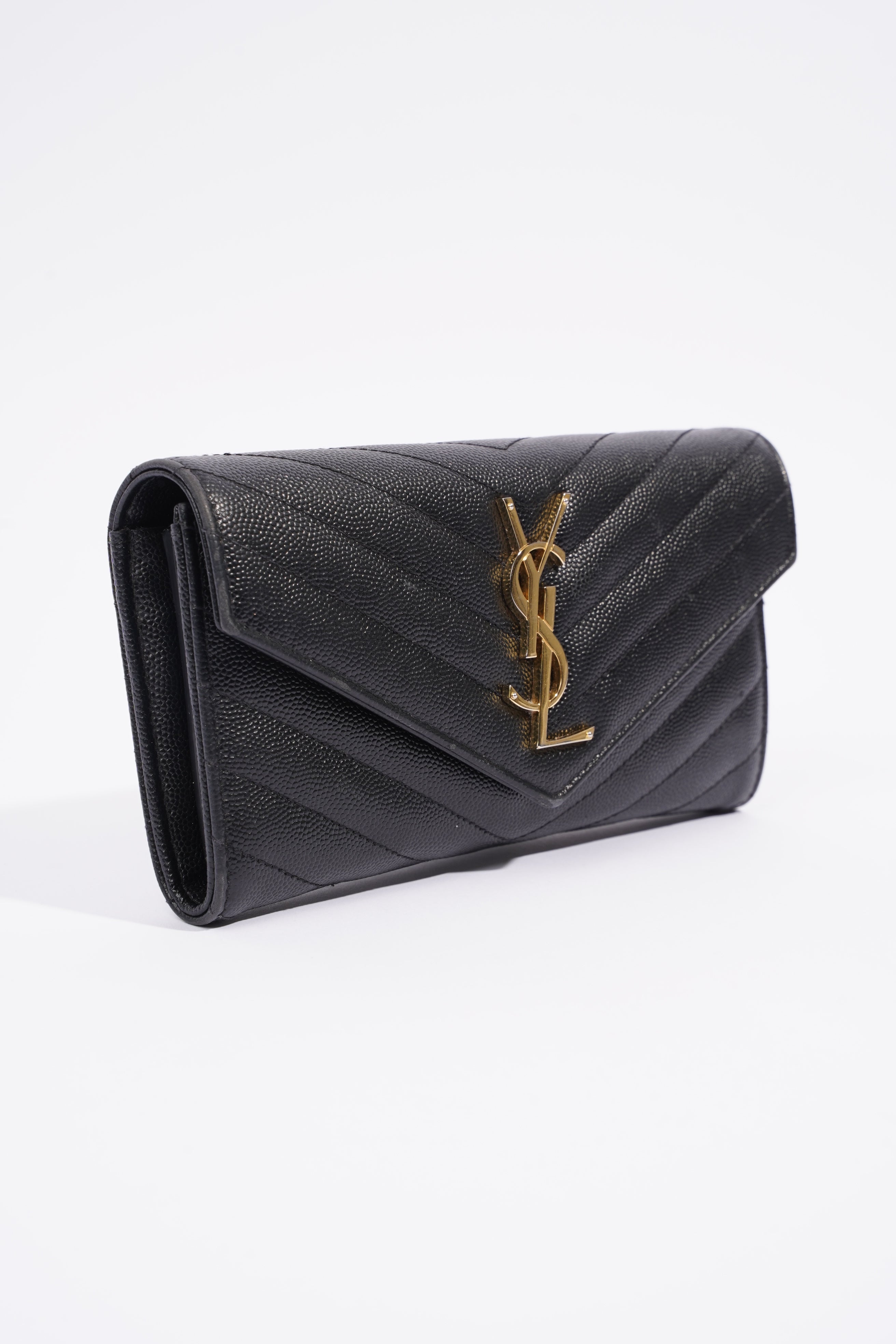 Saint Laurent Cassandre Matelasse Black Embossed Leather Large