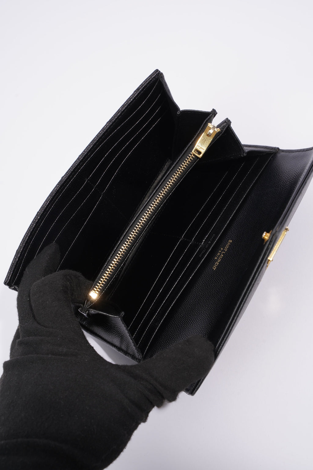 Saint Laurent Cassandre Matelasse Black Embossed Leather Large