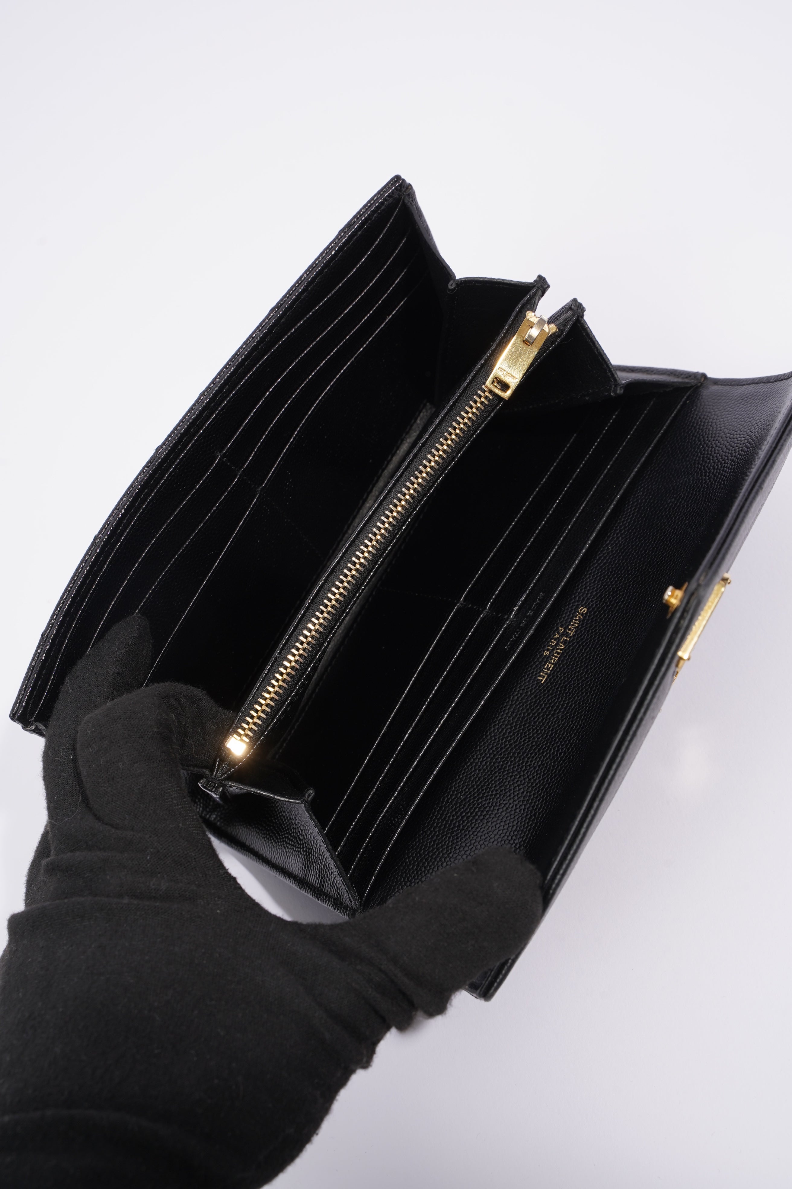 Saint Laurent Cassandre Matelasse Black Embossed Leather Large