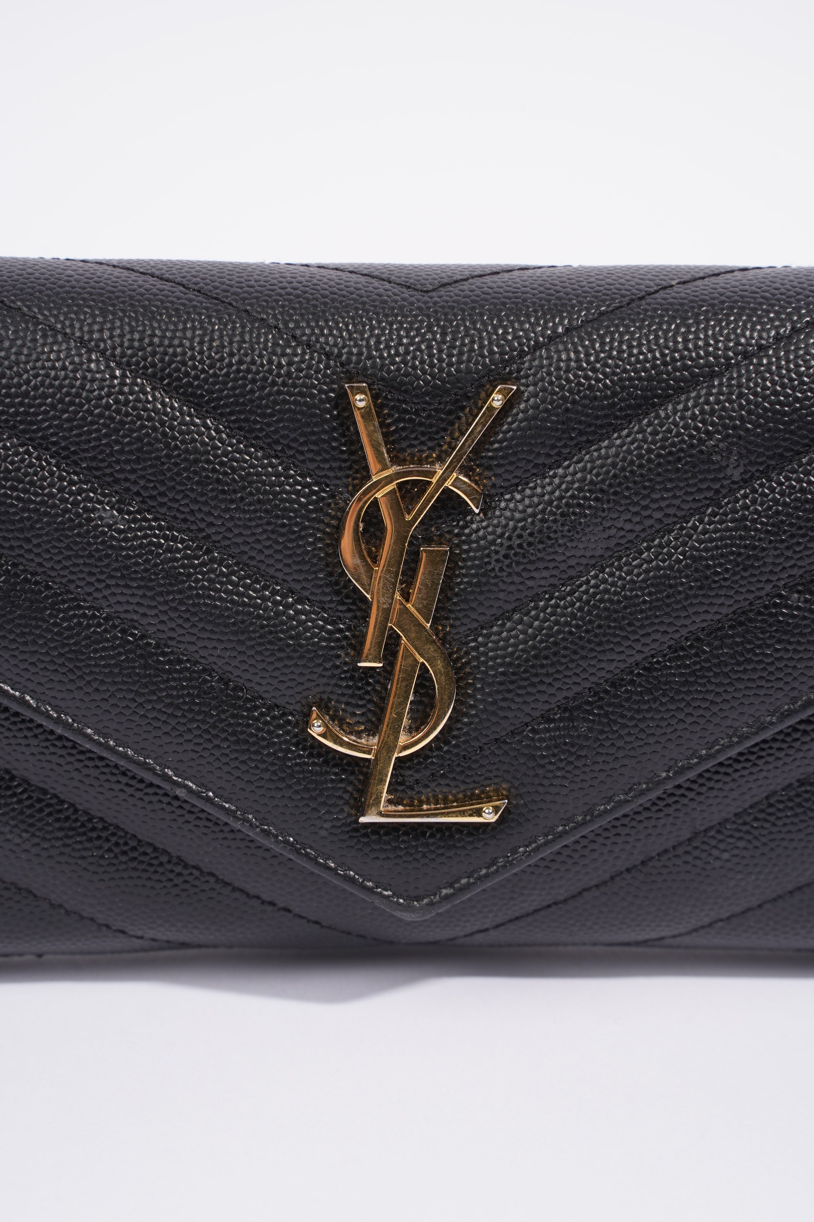 Saint Laurent Cassandre Matelasse Black Embossed Leather Large