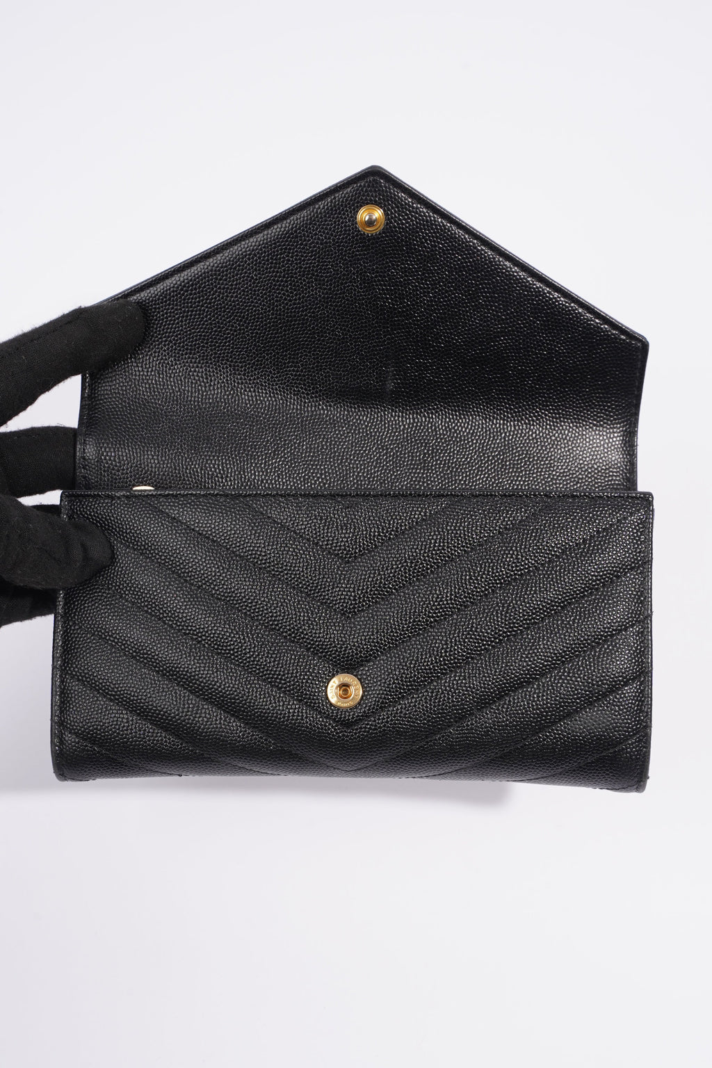 Saint Laurent Cassandre Matelasse Black Embossed Leather Large