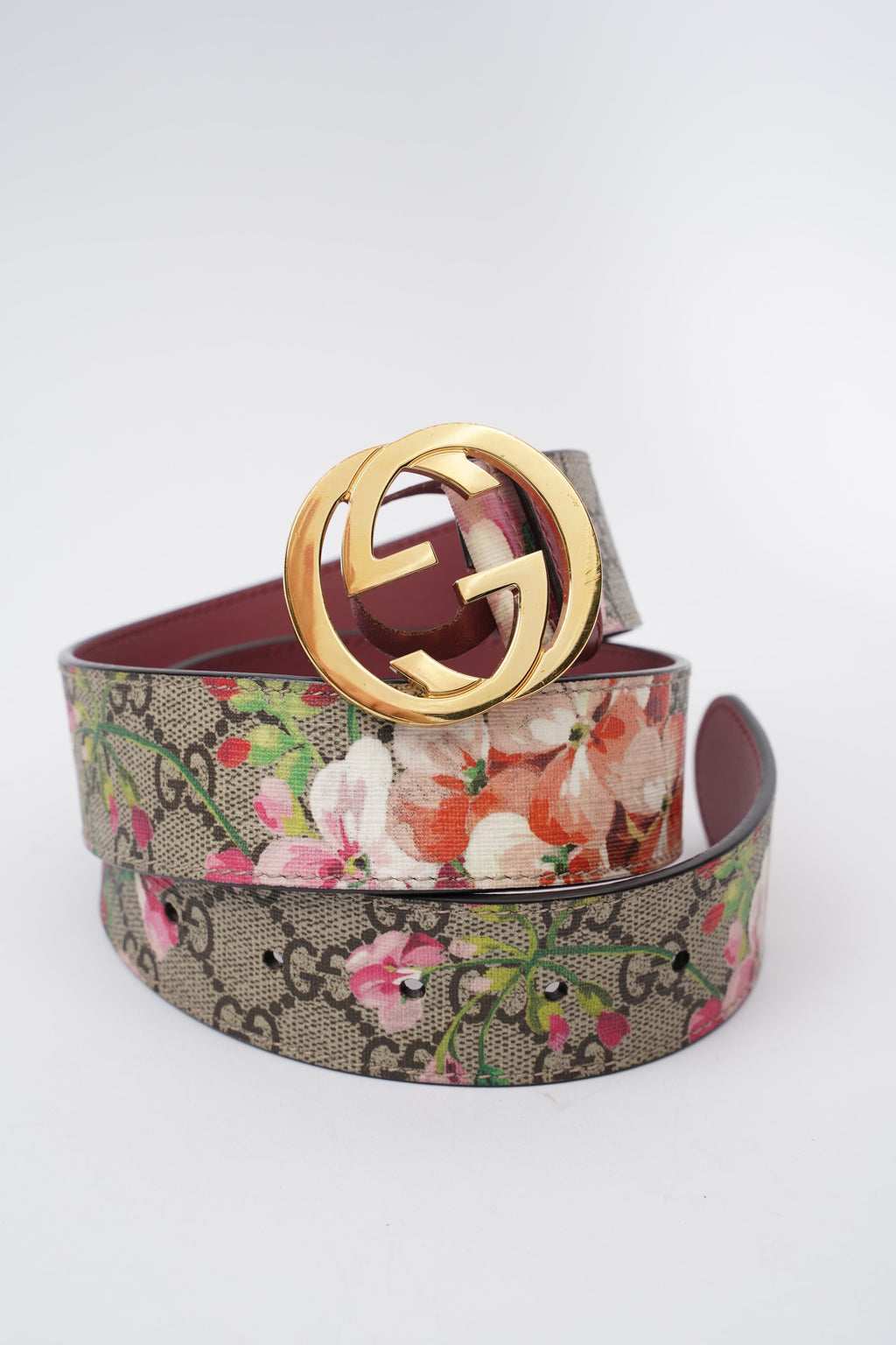 Gucci Interlocking Belt Supreme / Floral Coated Canvas 75cm 30"
