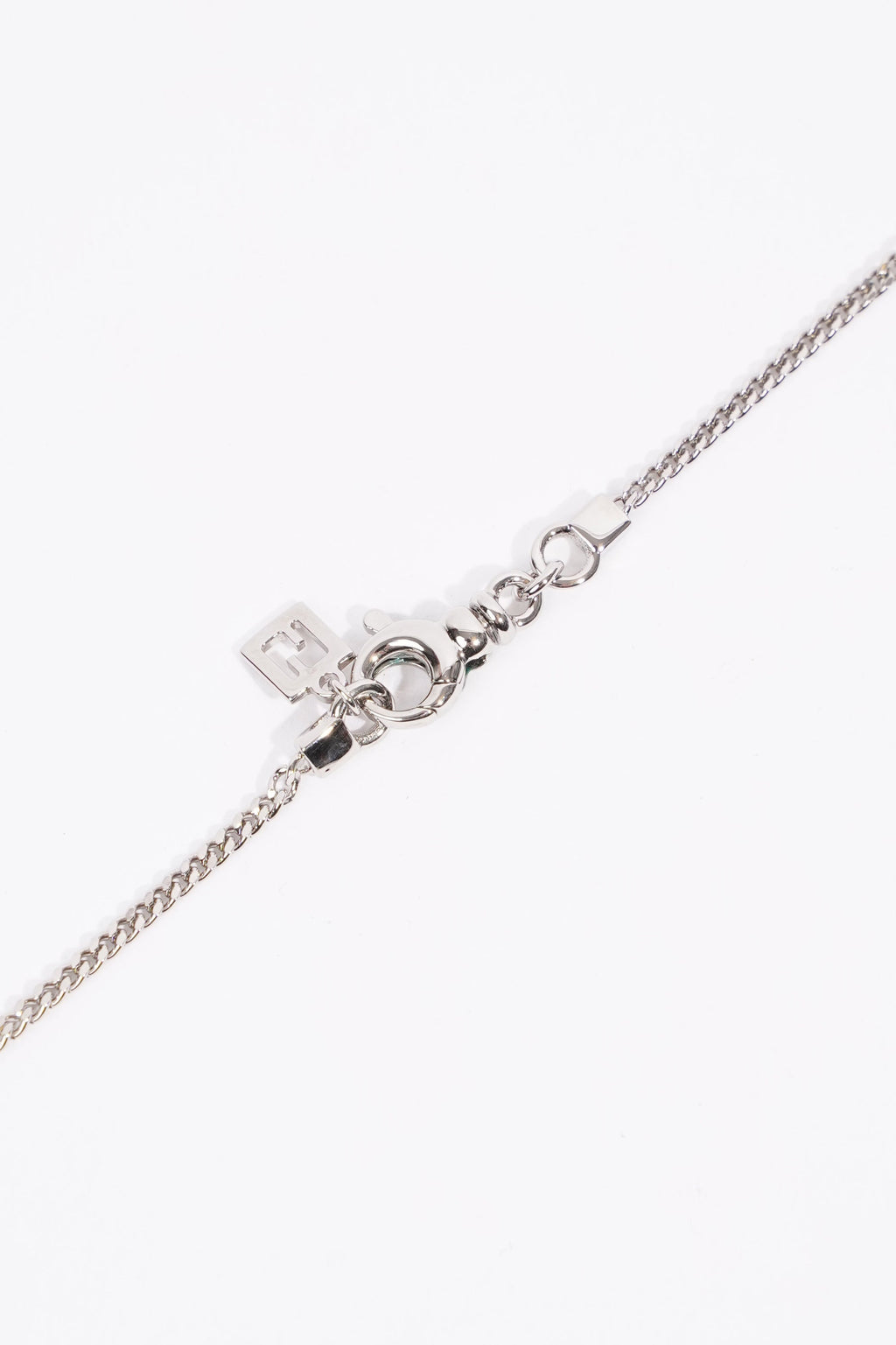 Fendi FF Pendant Necklace Silver Silver Sterling