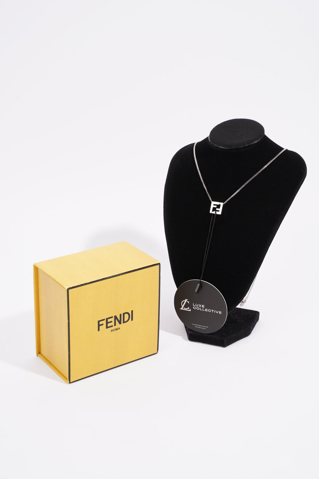 Fendi FF Pendant Necklace Silver Silver Sterling
