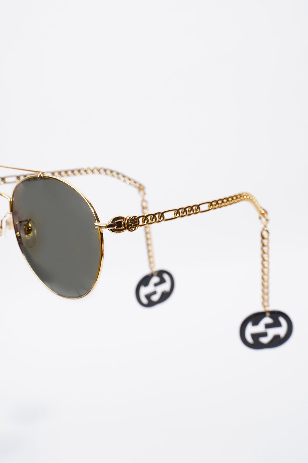 Gucci GG0725S Sunglasses Gold Base Metal 135