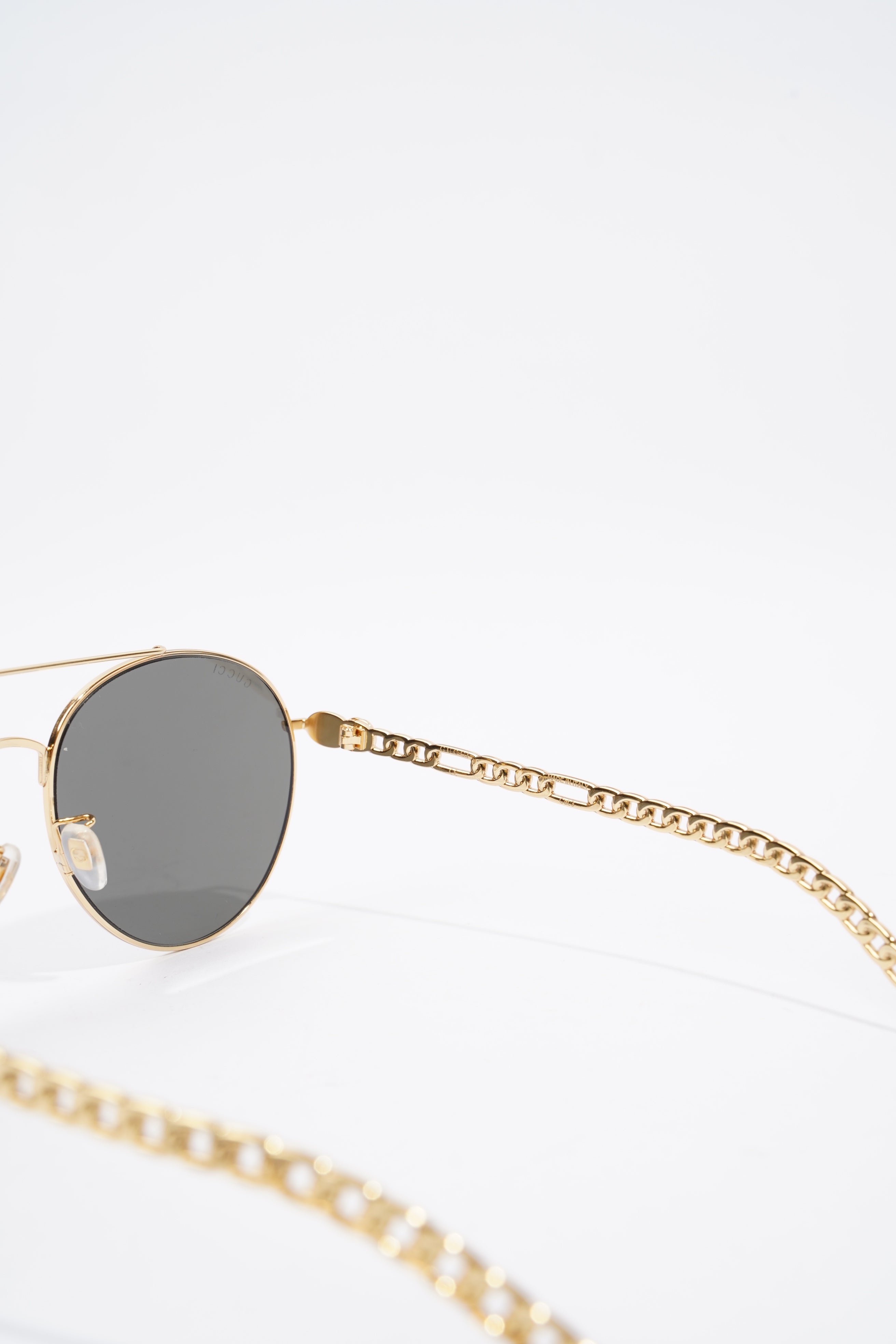 Gucci GG0725S Sunglasses Gold Base Metal 135