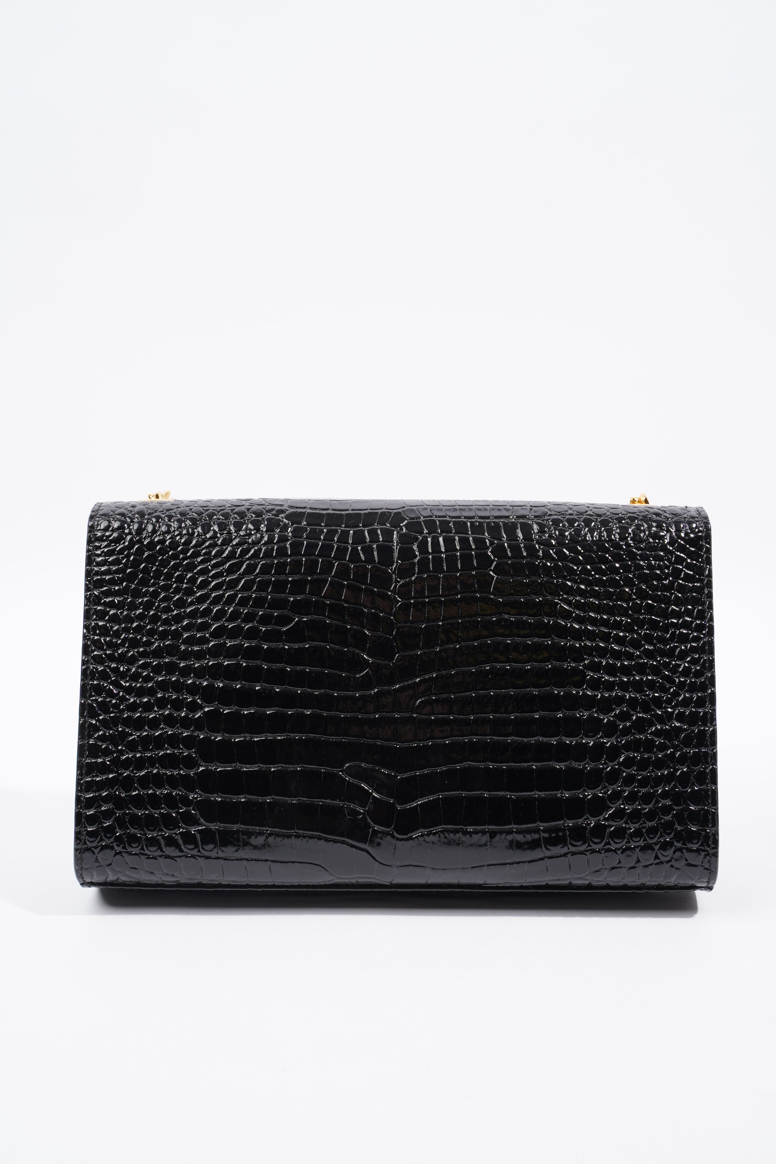 Saint Laurent Kate Tassel Bag Black Embossed Leather Medium