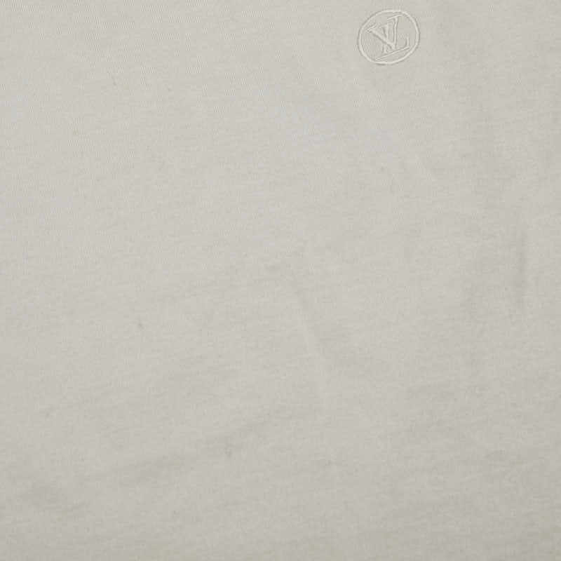 LOUIS VUITTON Louis Vuitton Logo VCCM09 Half-Hand T-Shirt Cotton White Men's Hole