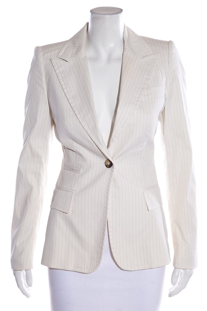 Gucci Ivory Pinstripe Blazer SZ 40