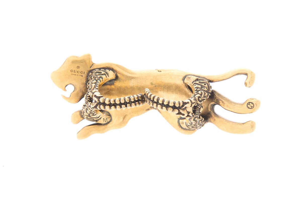 Gucci Multicolor Rhinestone Jaguar Ring SZ M