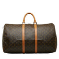 Louis Vuitton Monogram Keepall 55 Boston Bag Travel Bag M41424 Brown