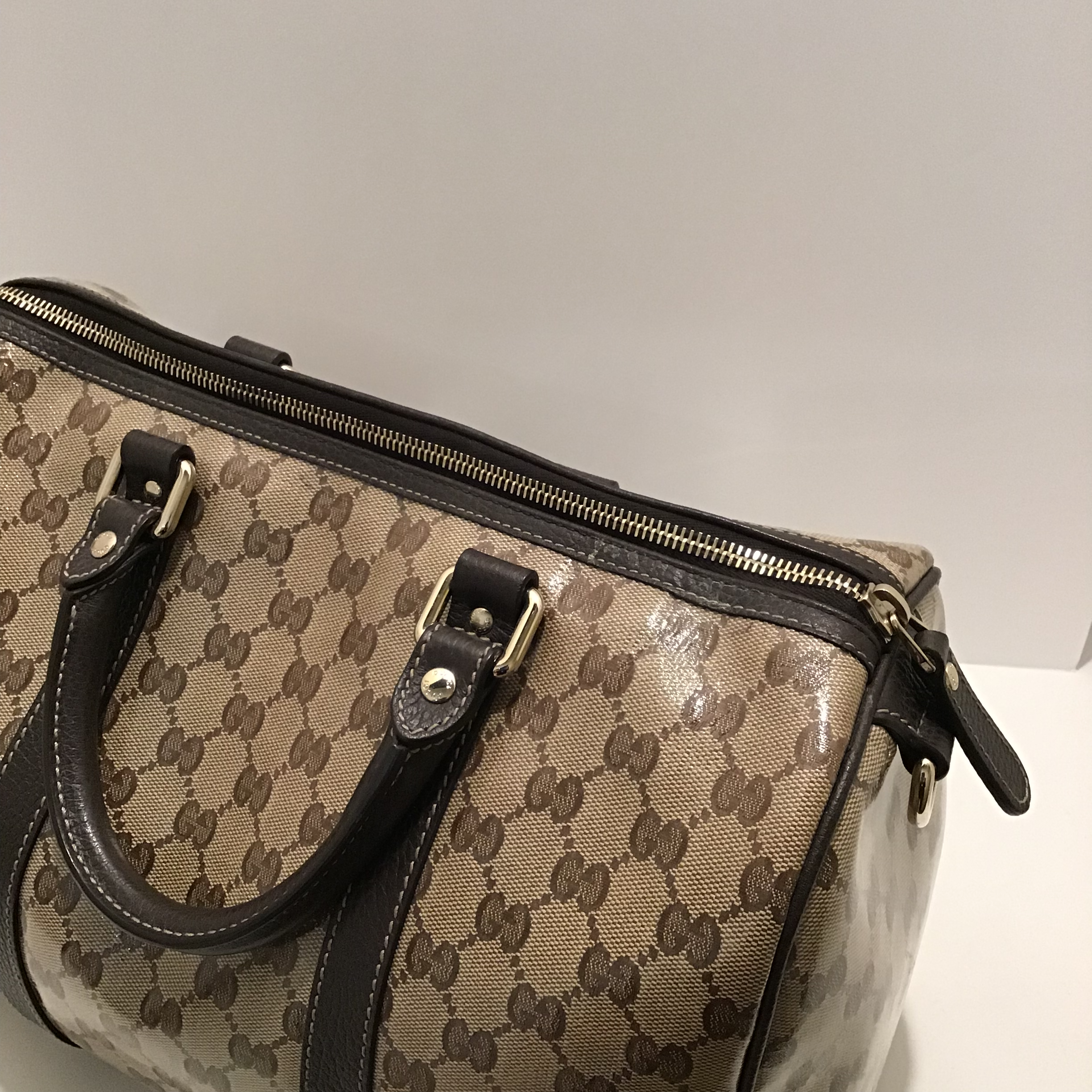 Gucci Boston Patent Leather Bowling Bag