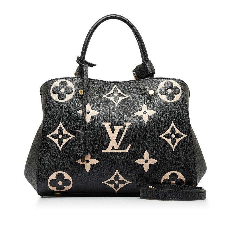 Louis Vuitton Monogram Amplant Montaigne MM Handbag Shoulder Bag 2WAY M45499 Noir Black Carf Leather  Louis Vuitton