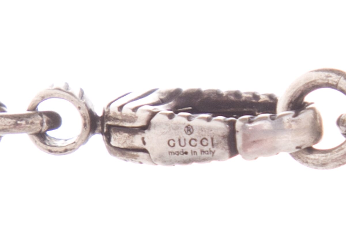 Gucci Gunmetal Logo Necklace