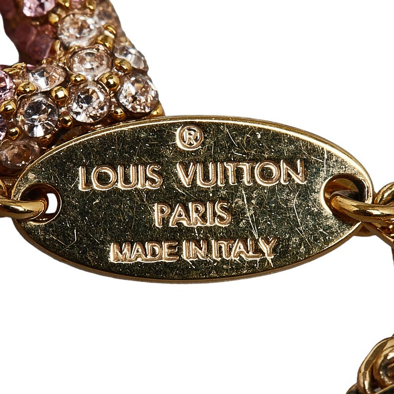 Louis Vuitton Heart Pendant Necklace M68159 Gold Red Pink