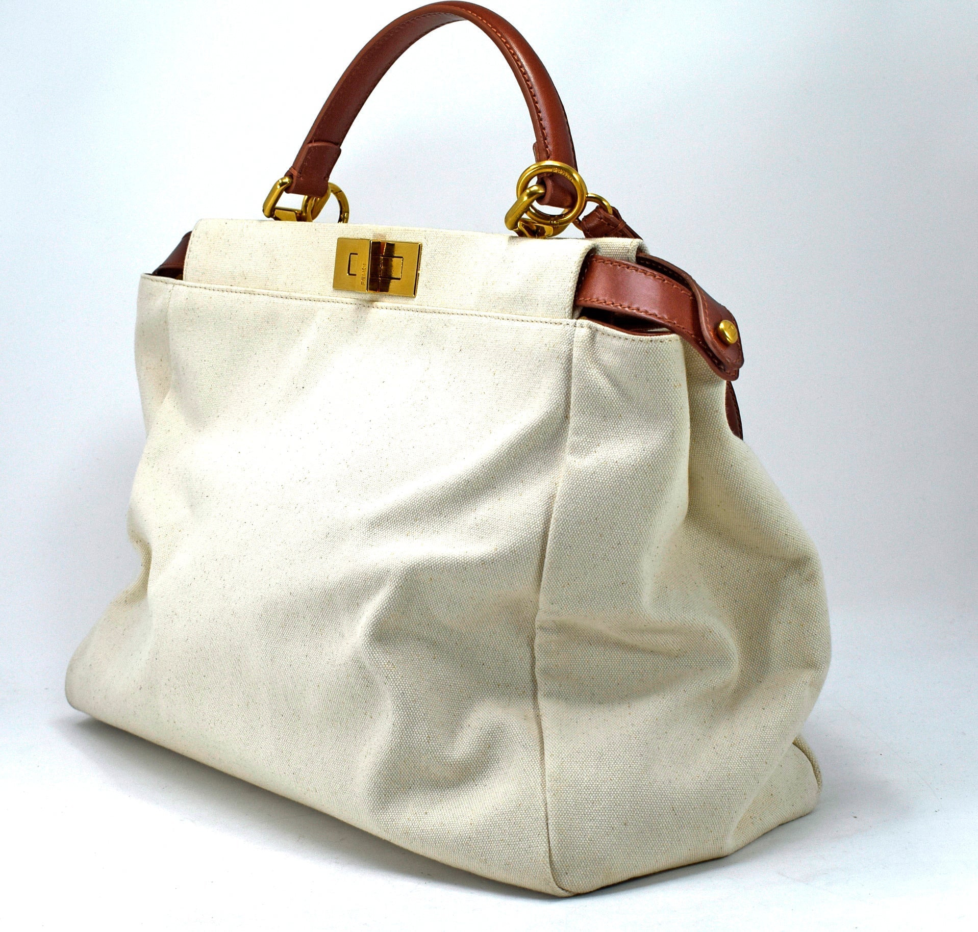 Fendi Peekaboo Large Canvas Handbag