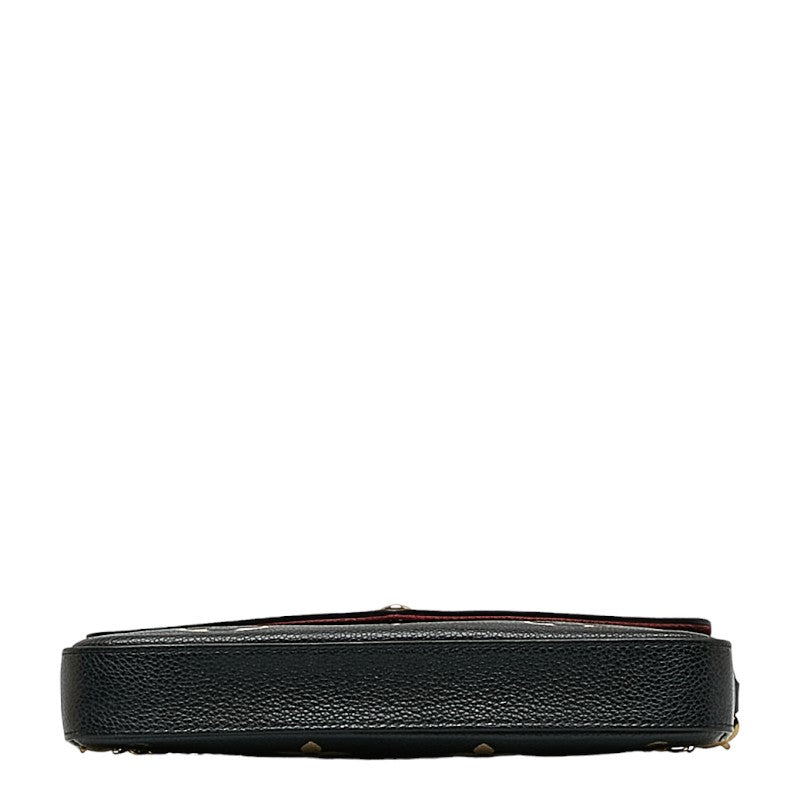 Louis Vuitton Monogram Emplant Poschet Felice Chain Shoulder Bag M80482 Black Beige Leather Ladies Louis Vuitton