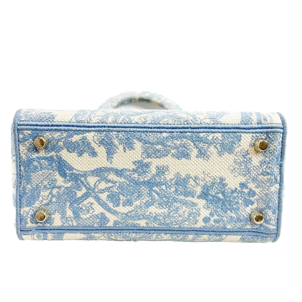 DIOR Toile de Jouy Lady D-Lite Bag Embroidered Canvas Cornflower Blue