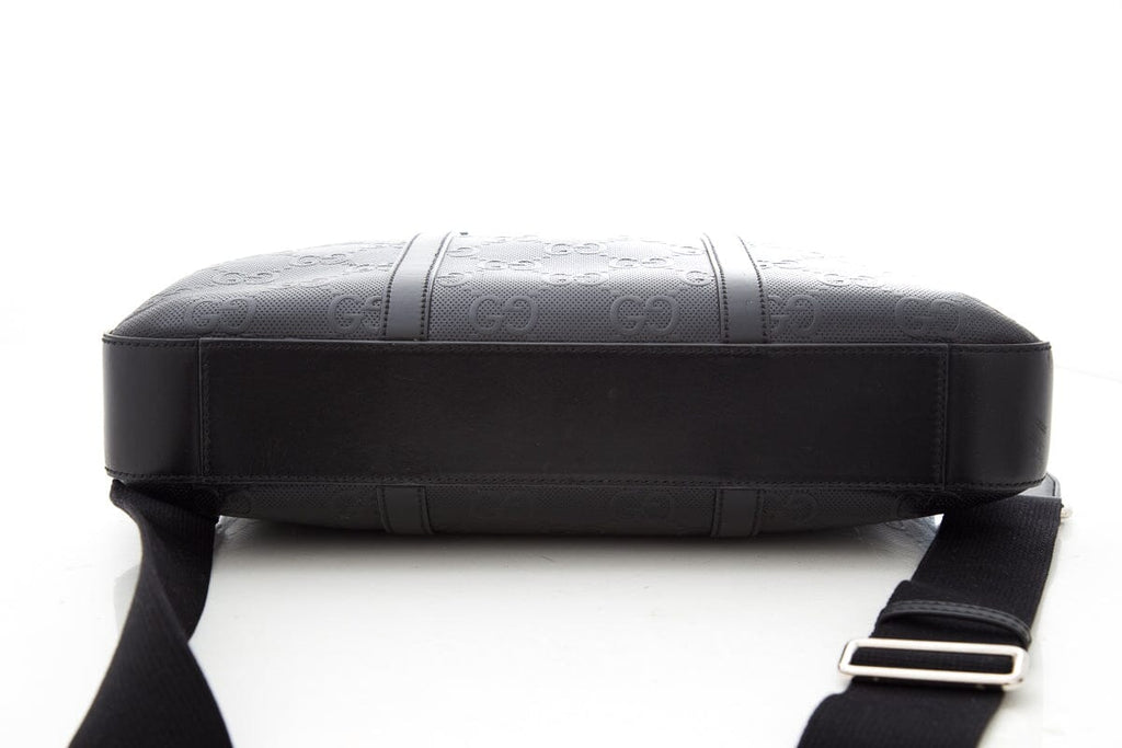 Gucci Black GG Embossed Convertible Duffle