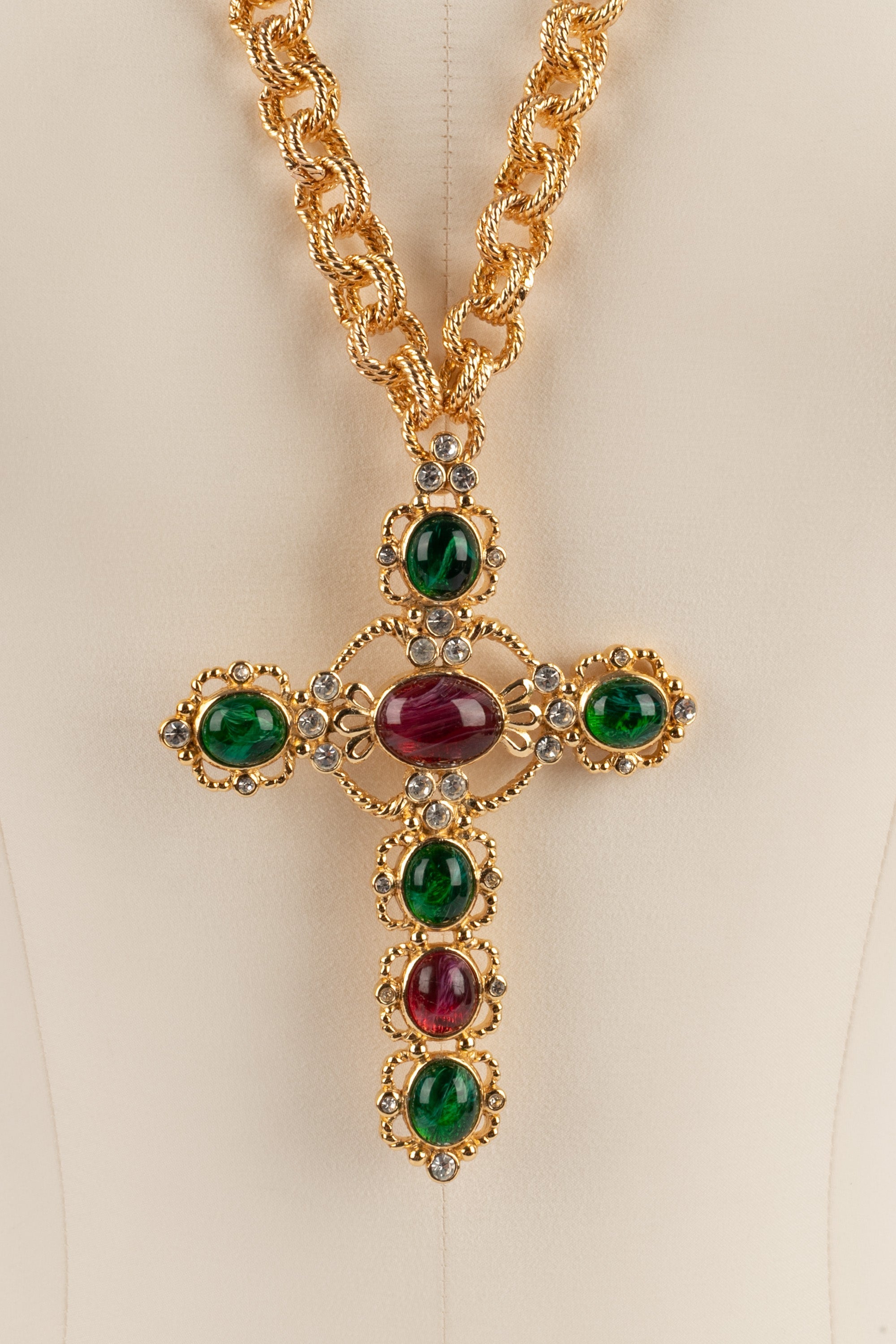 Collier croix Christian Dior
