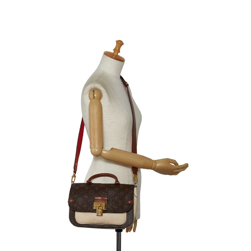 Louis Vuitton Monogram Vocal Handbag 2WAY M44353 Brown White Leather  Louis Vuitton