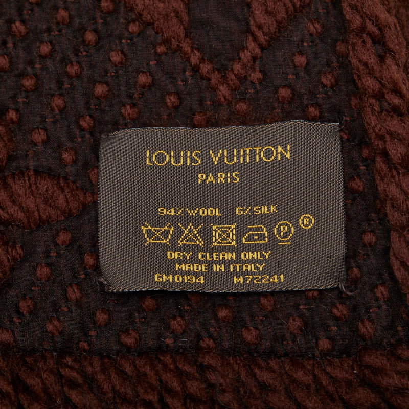 Louis Vuitton Monogram Esharp Logomania M72241 Brown Black Wool Silk  Louis Vuitton