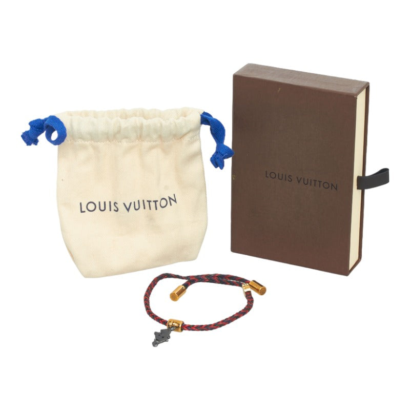 Louis Vuitton Bracelet MP234E Red Black Gold Leather  Louis Vuitton