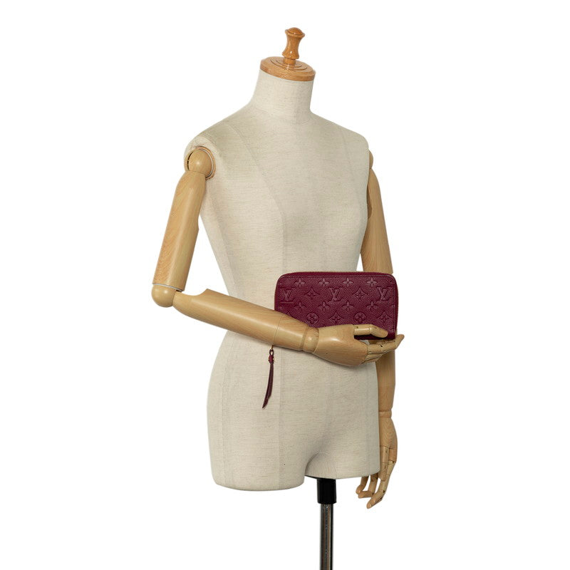Louis Vuitton Round Zip Long Wallet M60359 Bordeaux Red Ladies