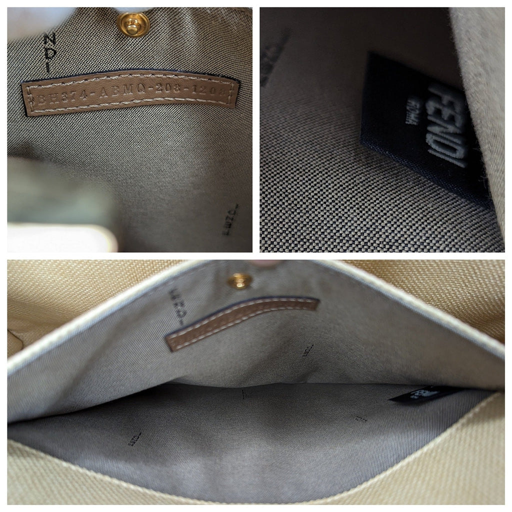 Fendi Medium FF Beige Canvas Peekaboo X-Tote