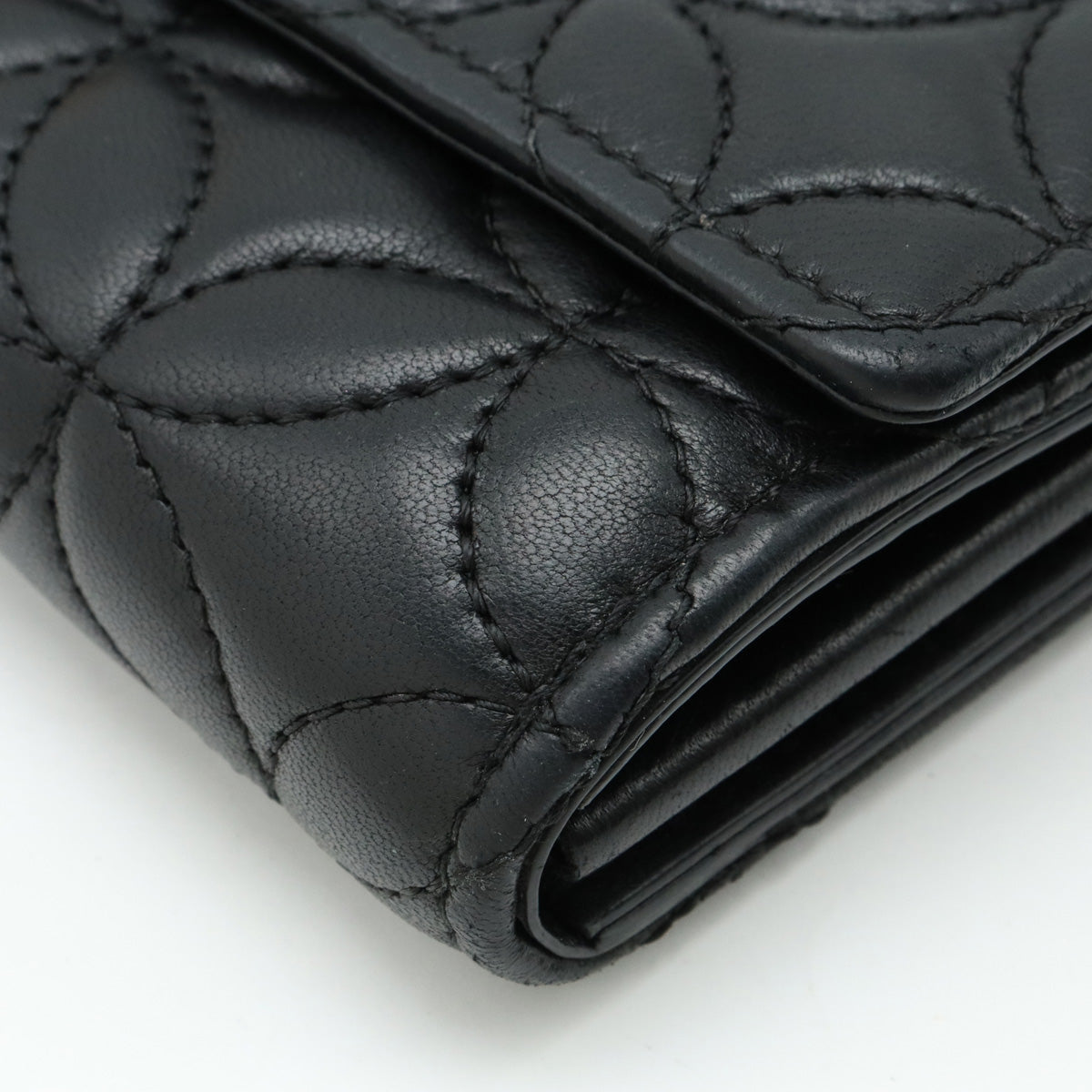Louis Vuitton Louis Vuitton Portfolio Capsicum Flower  Two Folded Wallet Ramsin Leather Noir Black M68590