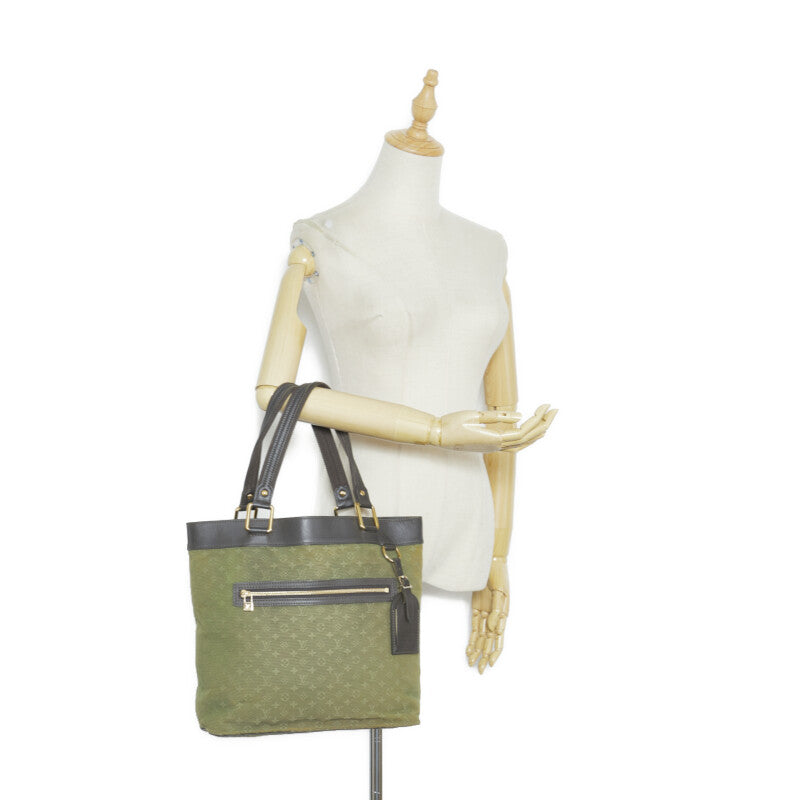 Louis Vuitton Monogram Mini Lucy GM  Bag Shoulder Bag M92681 Green Dark Brown Canvas Leather Ladies Louis Vuitton