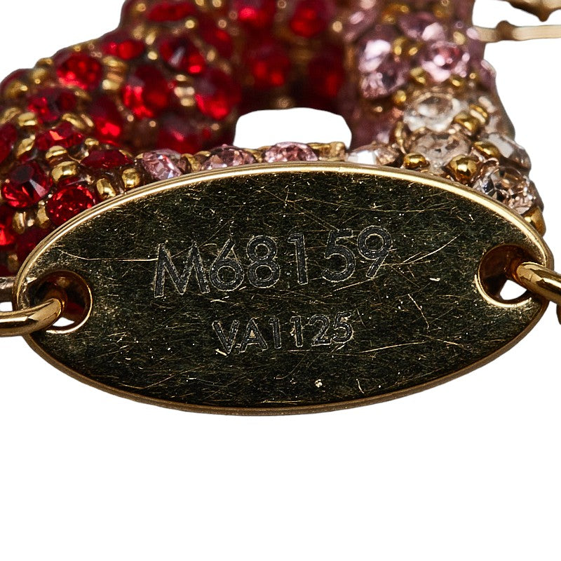 Louis Vuitton Heart Pendant Necklace M68159 Gold Red Pink