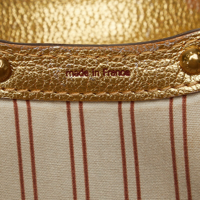 Louis Vuitton Trianon Teda GM Handbag M92391 Gold Ivory Canvas Leather Ladies Louis Vuitton