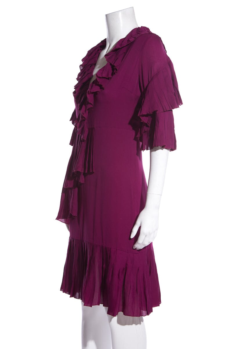 Gucci Violet Ruffle Dress SZ 40
