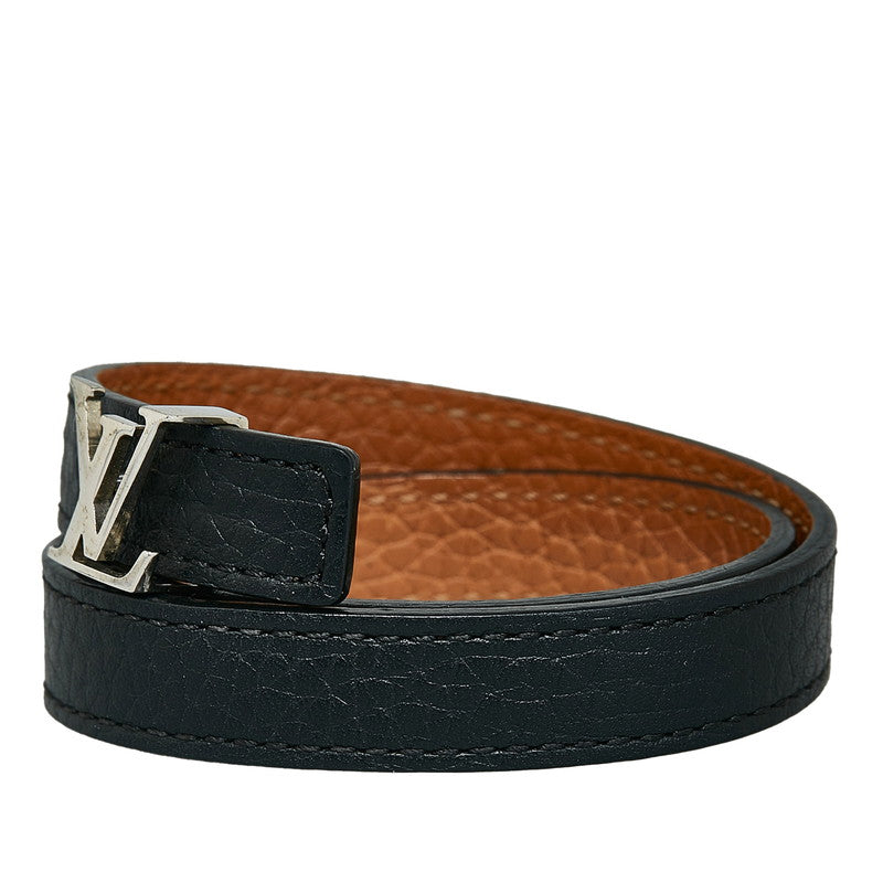 Louis Vuitton Trio Bracelet M6018E Black Silver Leather  Louis Vuitton