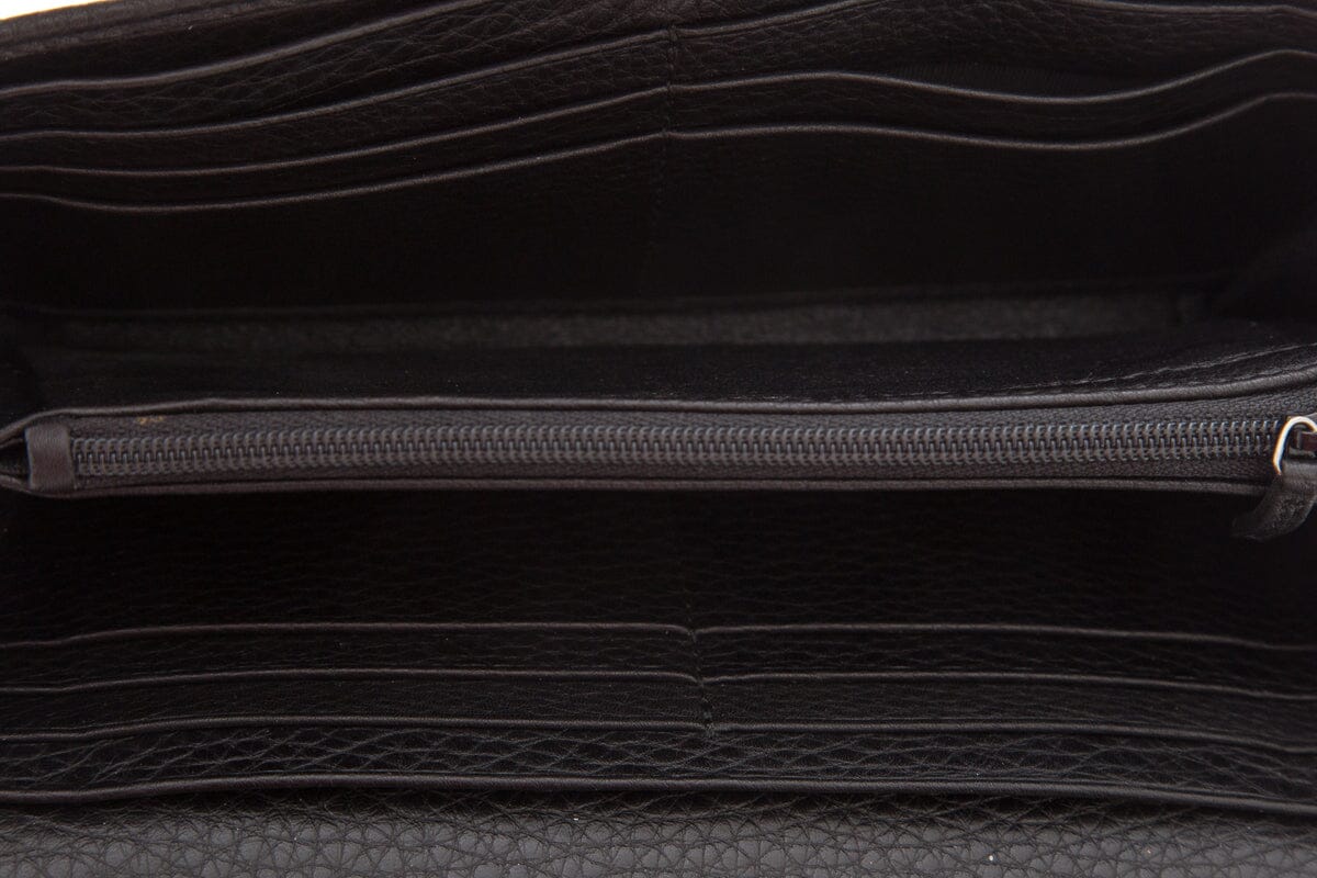 Gucci Black Tri-Fold Bamboo Leather Wallet