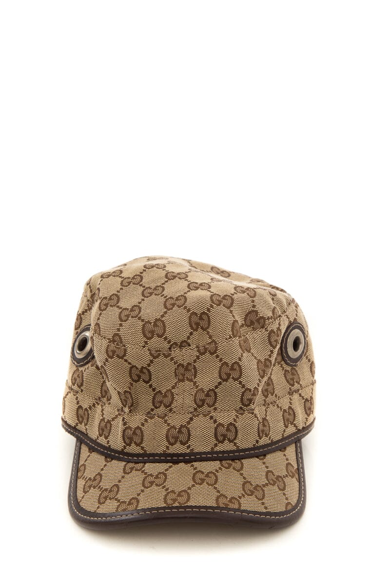 Gucci Brown Monogram Army Style Baseball Cap SZ S