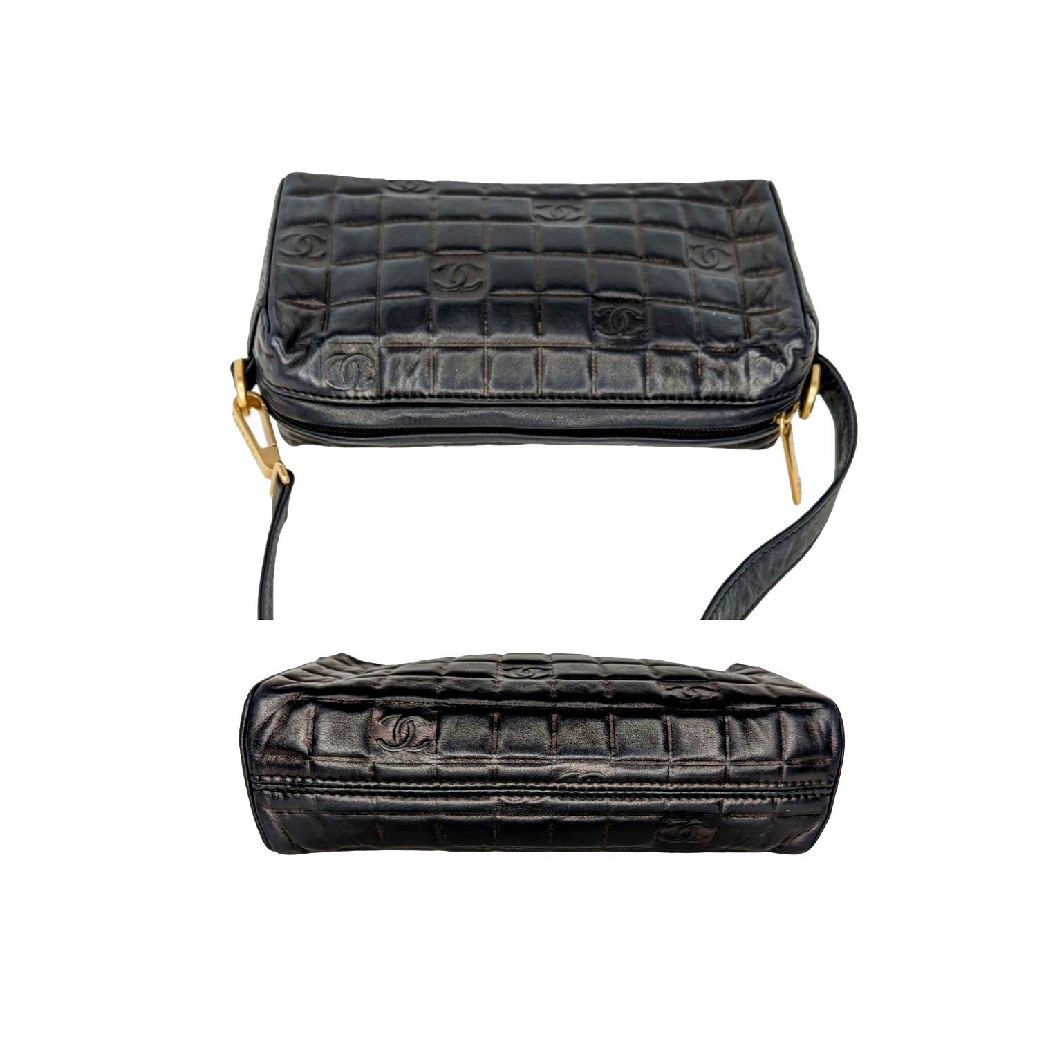 Chanel Vintage Mini Chocolate Bar Wristlet Pochette