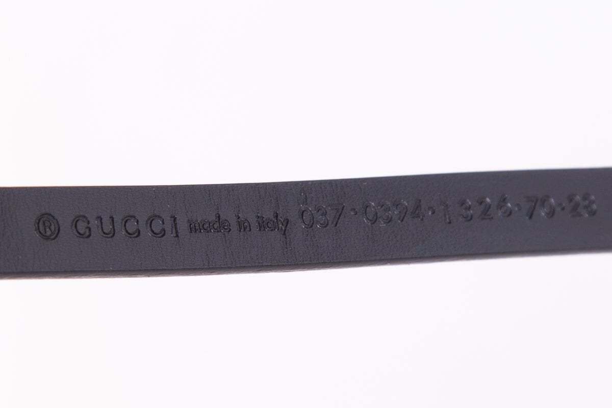 Gucci Skinny Black Belt SZ 70/28
