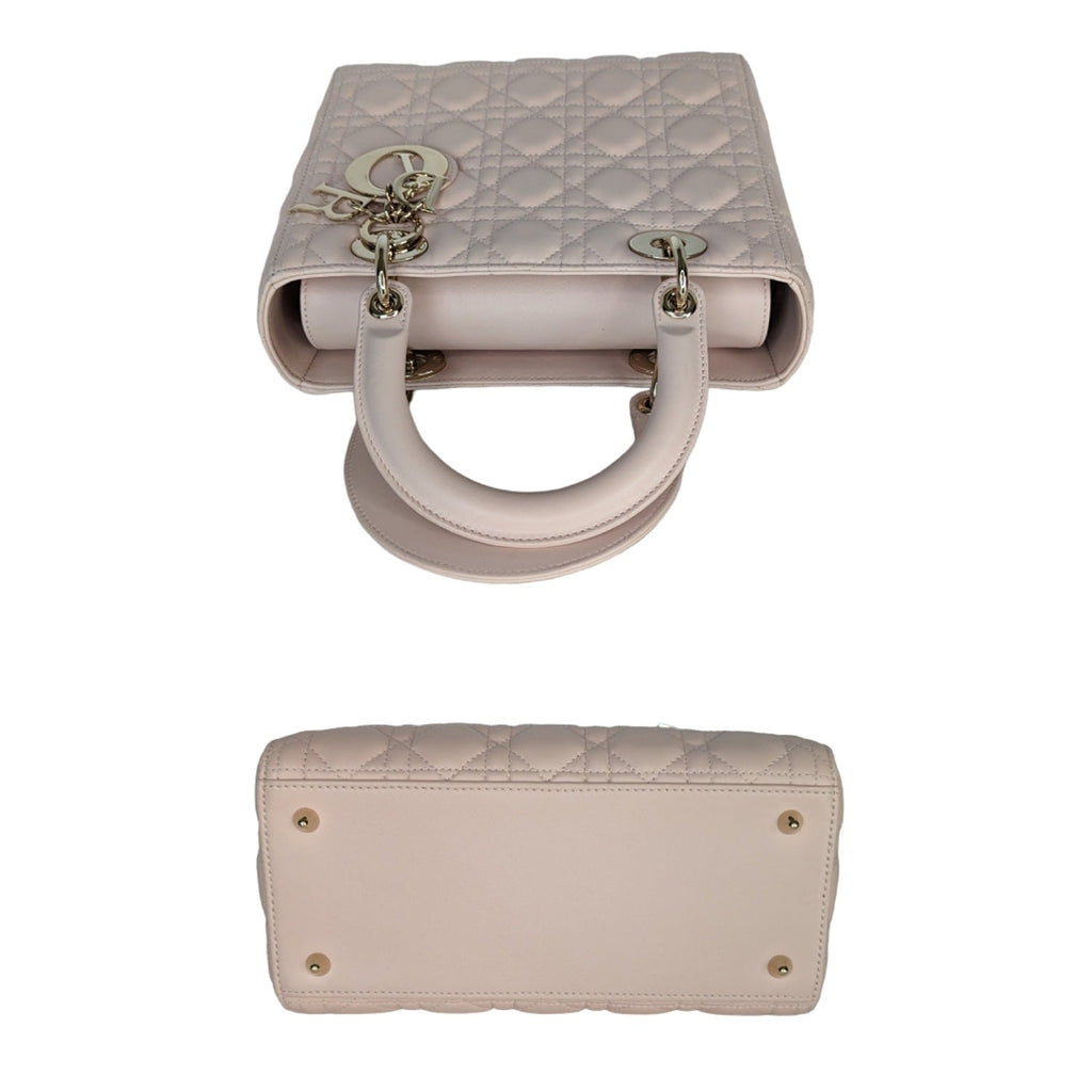 Christian Dior Powder Pink Cannage Lambskin Medium Lady Dior