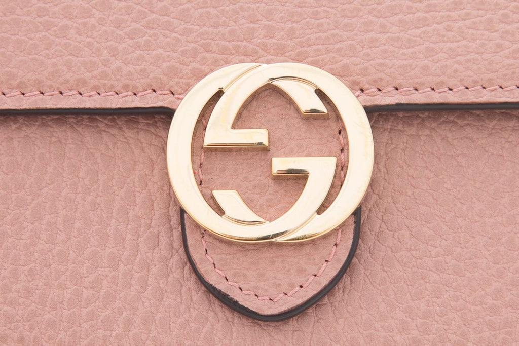 Gucci Pink Leather Interlocking G Cross-Body
