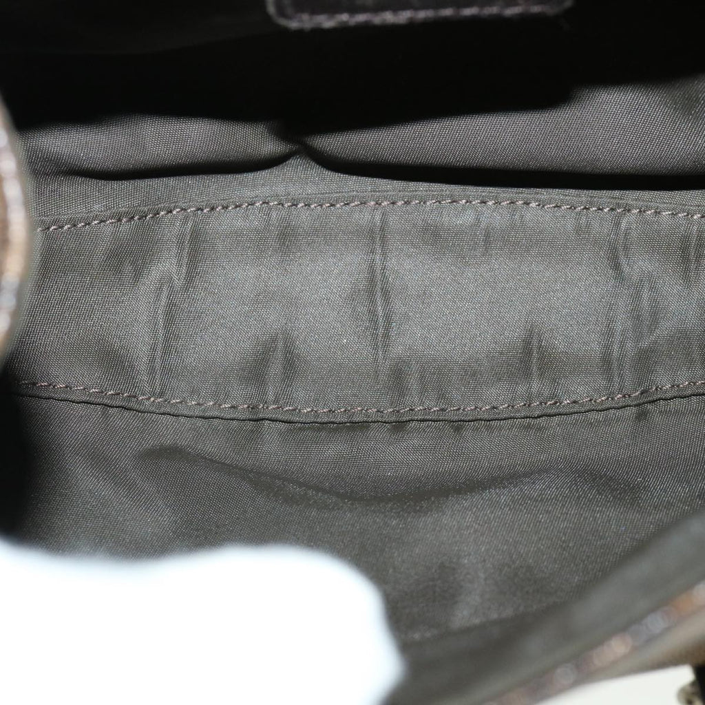 CHRISTIAN DIOR Trotter Canvas Hand Bag Brown Auth am3391