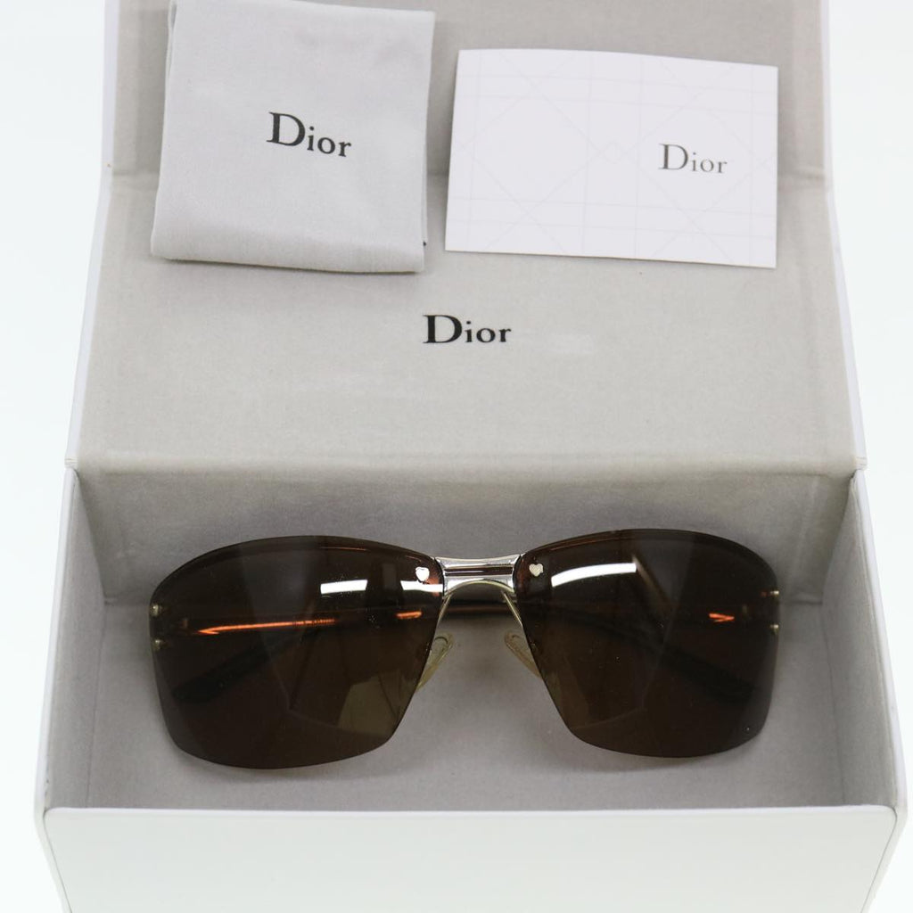 CHRISTIAN DIOR Sunglasses Brown Auth am4062