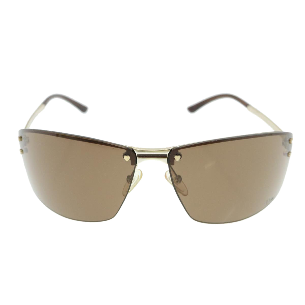 CHRISTIAN DIOR Sunglasses Brown Auth am4062