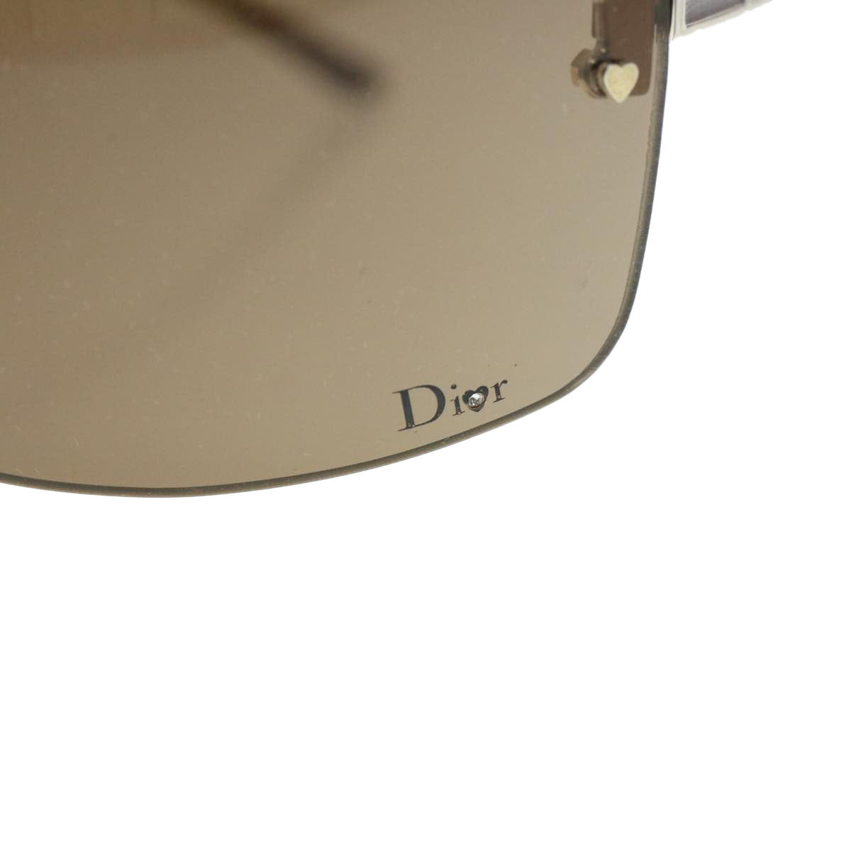 CHRISTIAN DIOR Sunglasses Brown Auth am4062